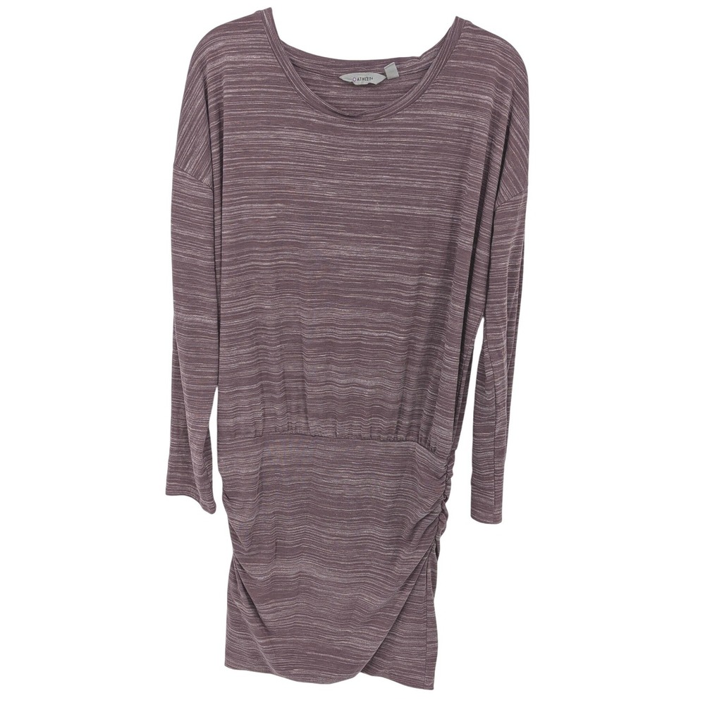 Athleta Santorini Ruched Dress Women Medium‎ Purple Space Dye Athleisure Active